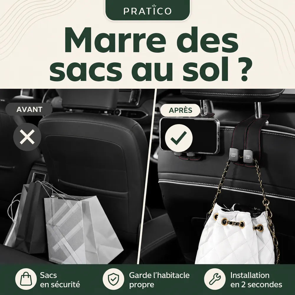 PRATICO Double crochet organiseur pour voiture - lakany-01-sacs-sol