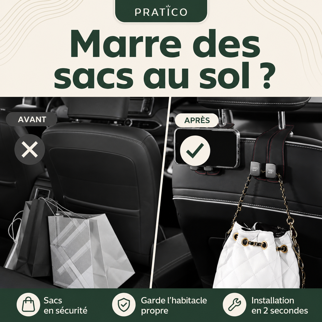 PRATICO Double crochet organiseur pour voiture - lakany-01-sacs-sol