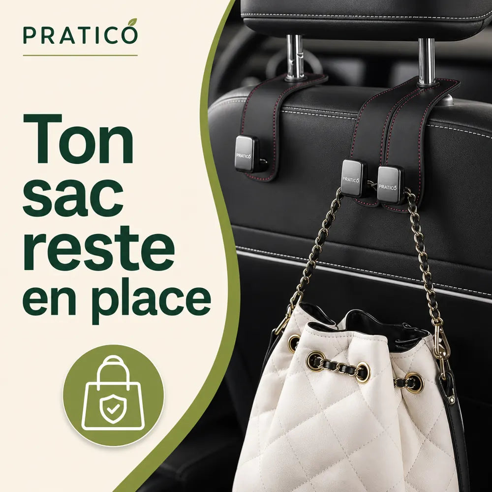 PRATICO Double crochet organiseur pour voiture - lakany-03-sac-main-rework