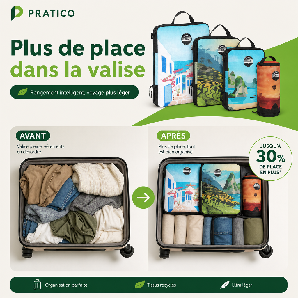 PRATICO Organisateurs de valise propre/sale - packing-03-gain-place